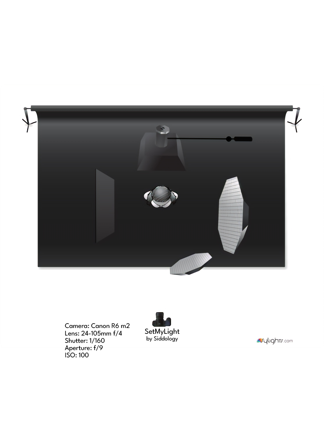Dramatic Fashion Portrait with Key and Hair Light — lighting diagram