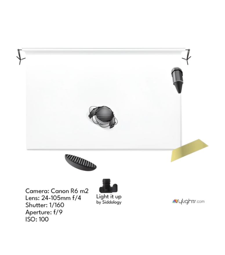 Glamorous Portrait with Shimmering Gold Background — lighting diagram