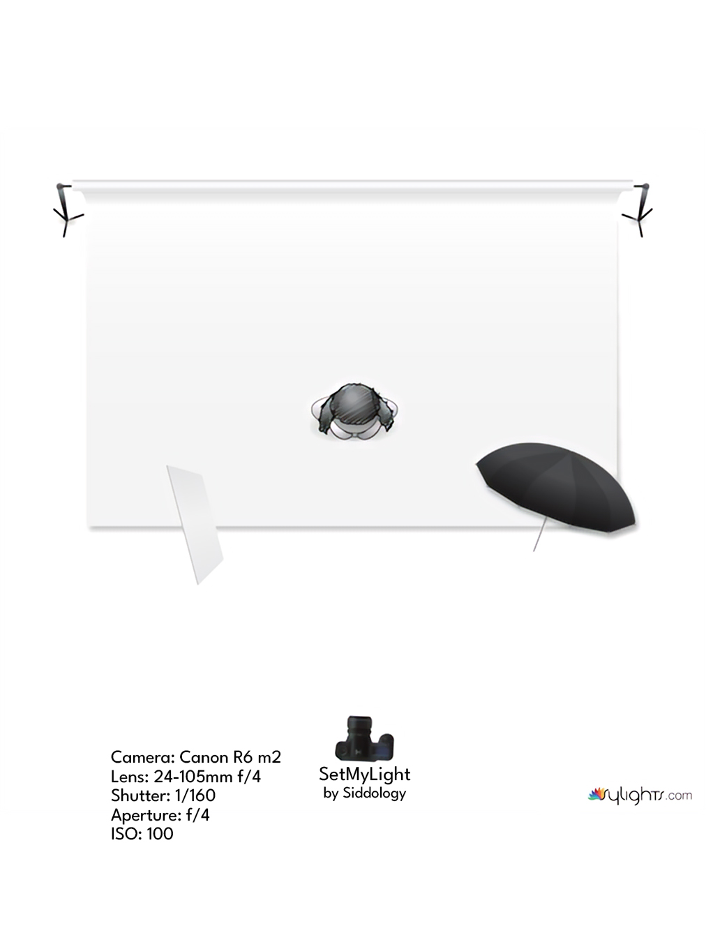 Soft Key Light with Reflector for Beauty Portraits — lighting diagram