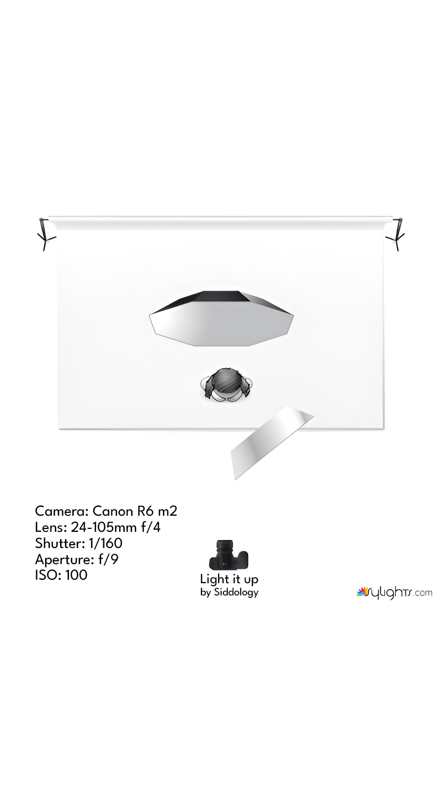 Dramatic Backlit Studio Portrait with Reflector Fill — lighting diagram