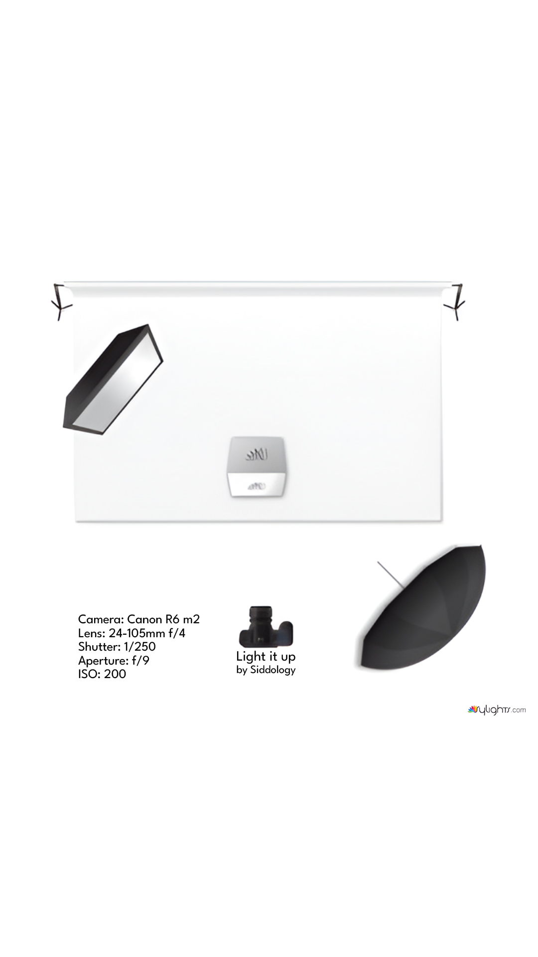 Clean Product Shot on Orange Seamless — lighting diagram