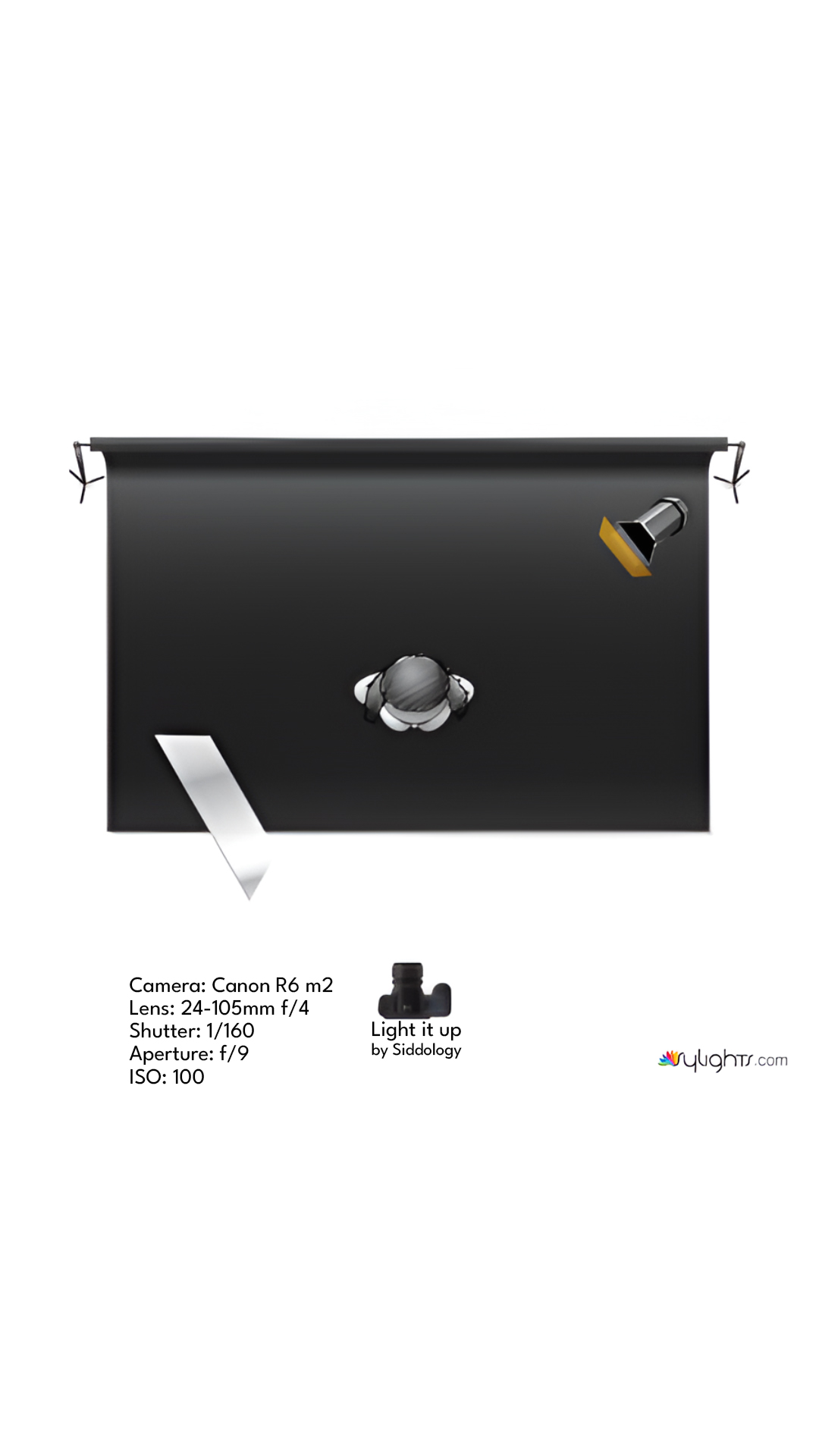 Dramatic Hard Light Portrait with Reflective Fill — lighting diagram