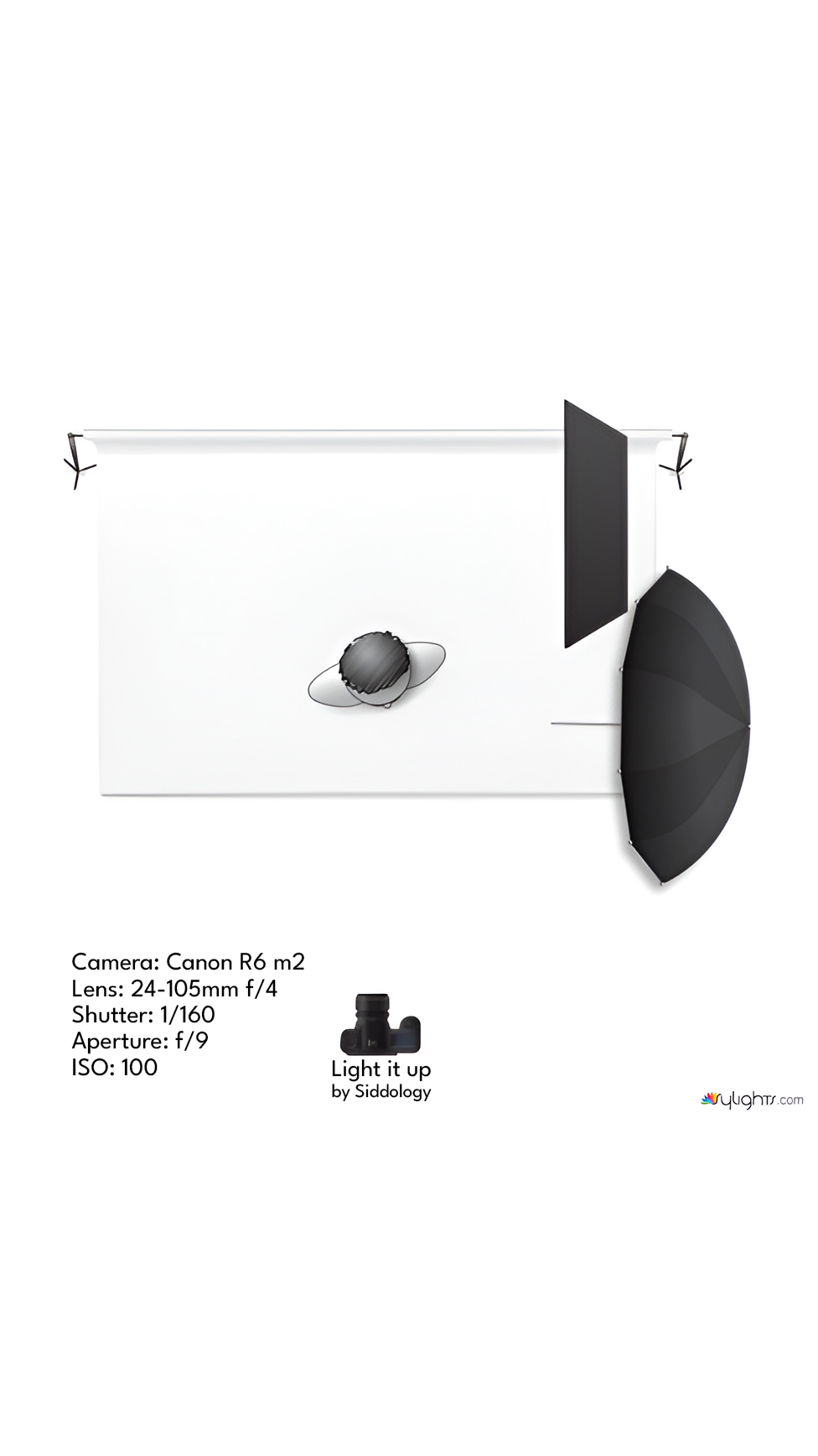 Studio Portrait with Flowing Fabric — lighting diagram