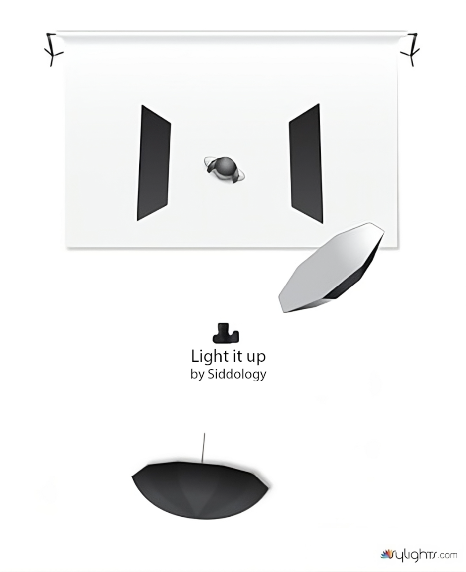 Soft Key Portrait with Magenta Accent Lighting — lighting diagram