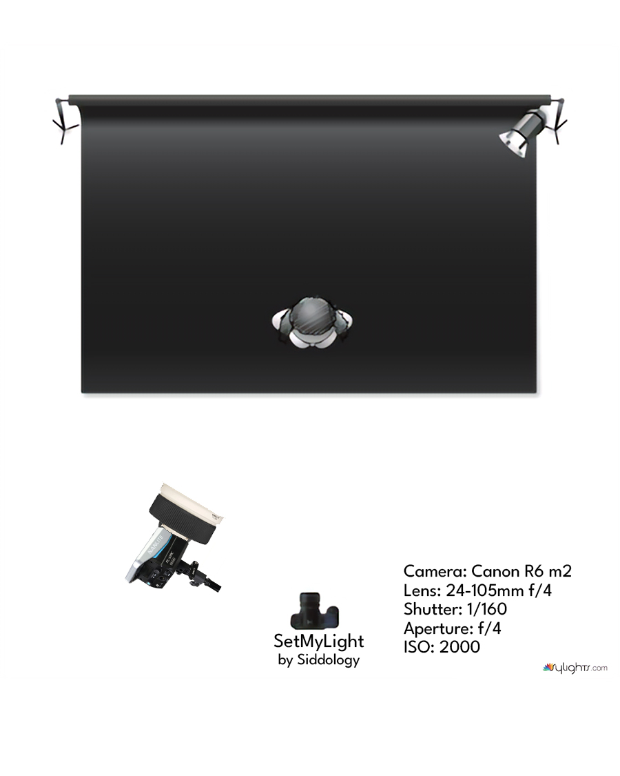 Warm & Moody Single Light Portrait with Rim Light — lighting diagram