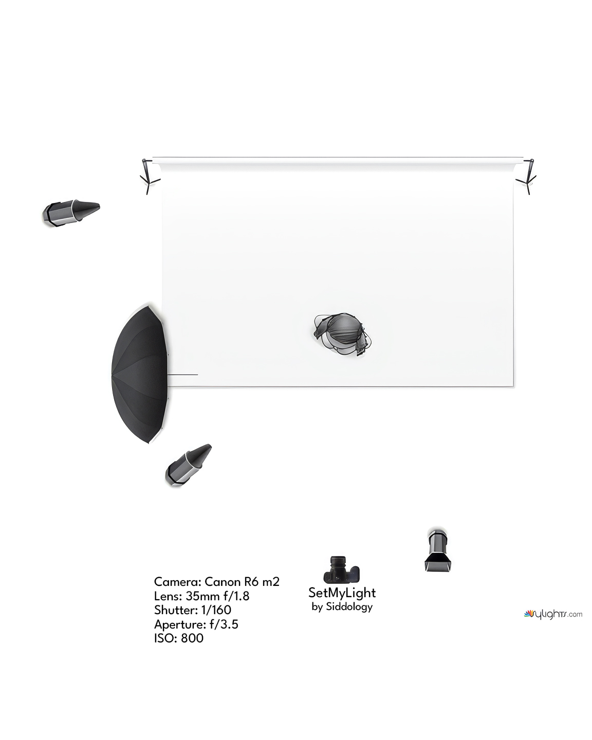 Soft Key Light with Background Accent for Product Storytelling — lighting diagram