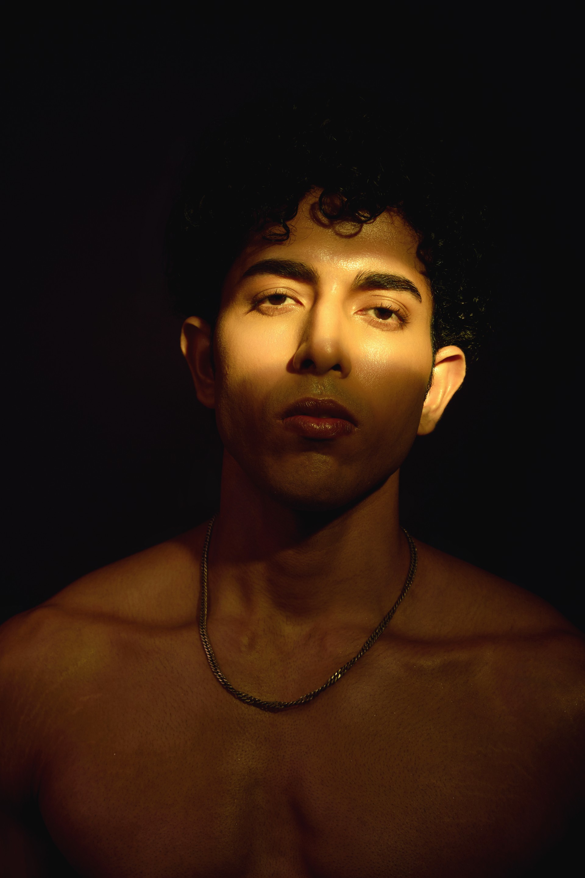 Moody Overhead Key Light with Copper Reflector Fill